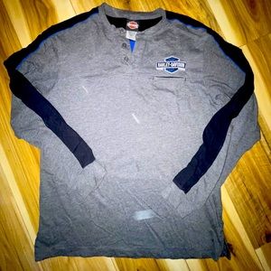 Men’s official Harley brand long sleeve Henley